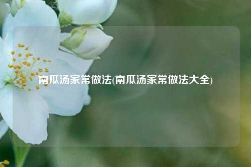 南瓜汤家常做法(南瓜汤家常做法大全)