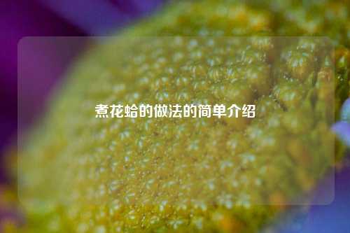 煮花蛤的做法的简单介绍