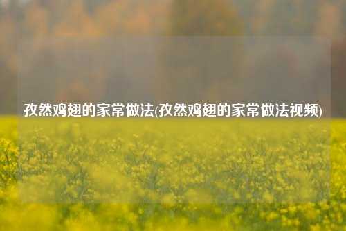 孜然鸡翅的家常做法(孜然鸡翅的家常做法视频)